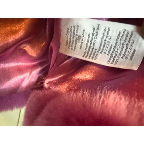 Crewcuts Girls Faux Fur Teddy Plush Double Breasted Coat Jacket Pink Size 6-7 - Picture 7 of 9